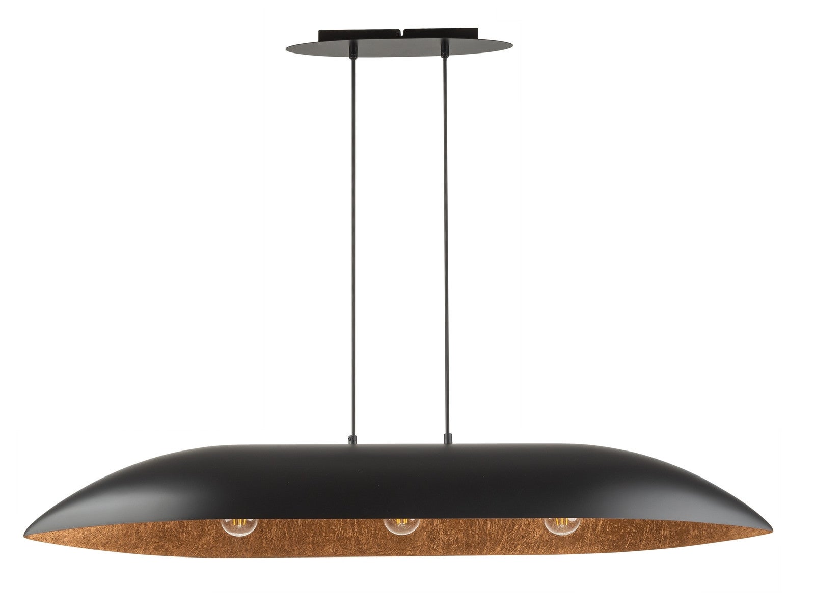 Lampa wisząca Gondola czarno-miedziana 3xE27x15W wym: 80 x 114 x 25 cm metal SIGMA