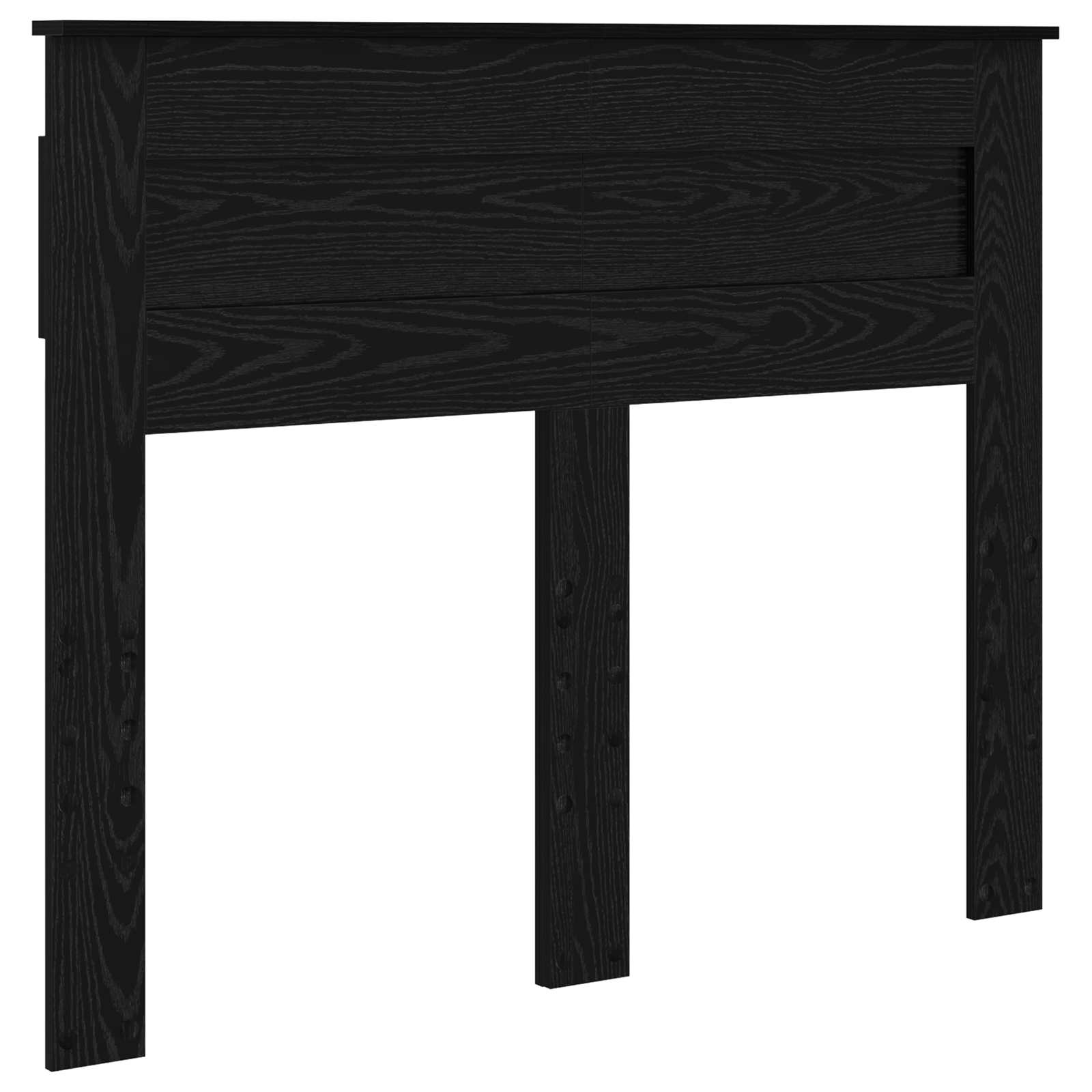 Cadre de lit chêne noir 135 x 190 cm en panneau de bois - 7