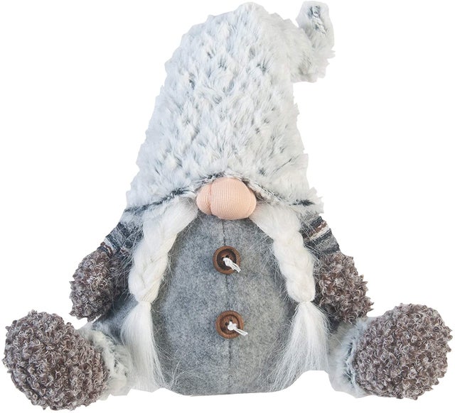 Rebecca Mobili Nano Decorativo Gnomo Svedese Grigio Stoffa Idea Regalo 35x16x24