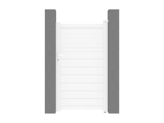 Portillon battant aluminium persienné L103 x H180 cm blanc - VIAZO