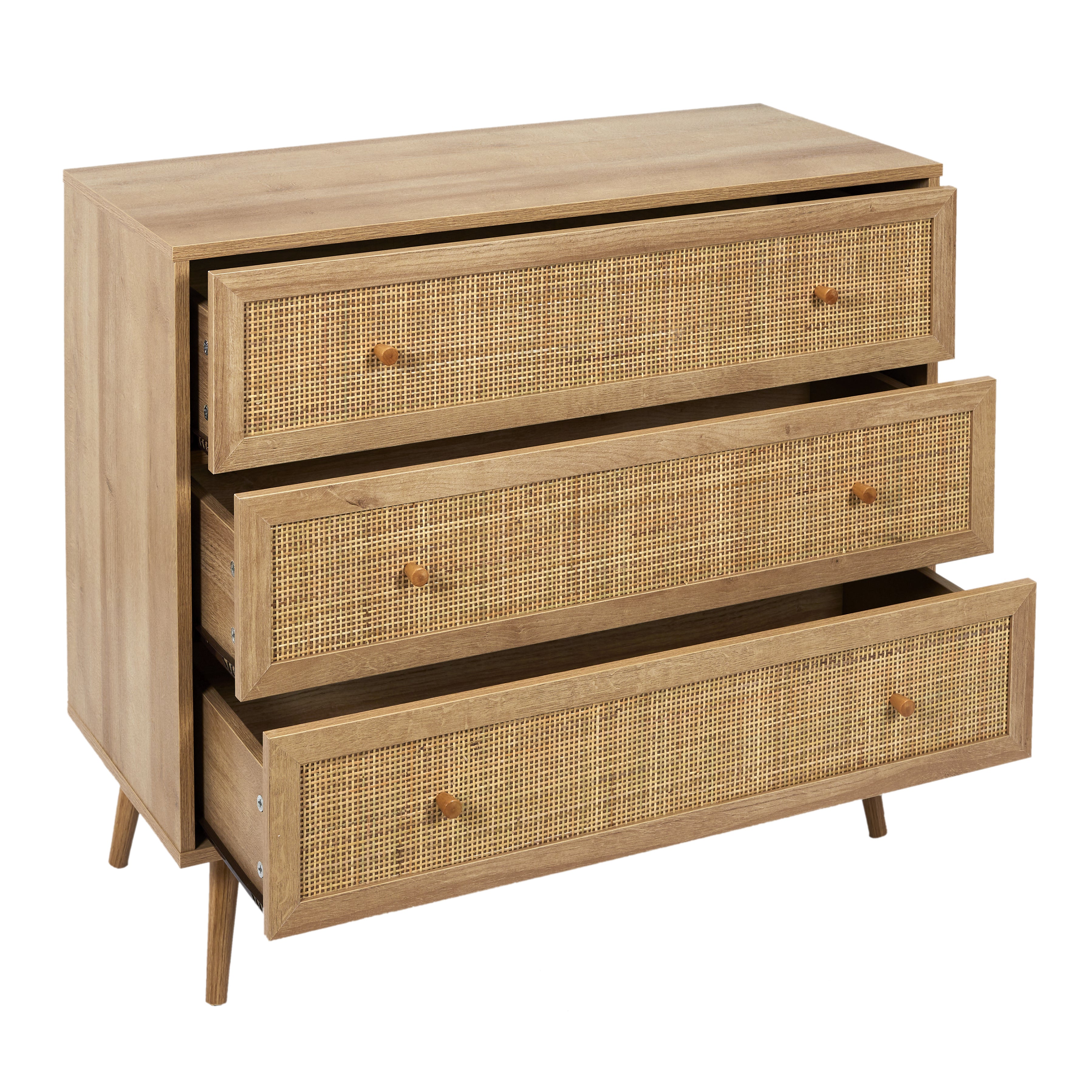 Commode - HOME DECO FACTORY - BALI - 3 Tiroirs - Marron - 3