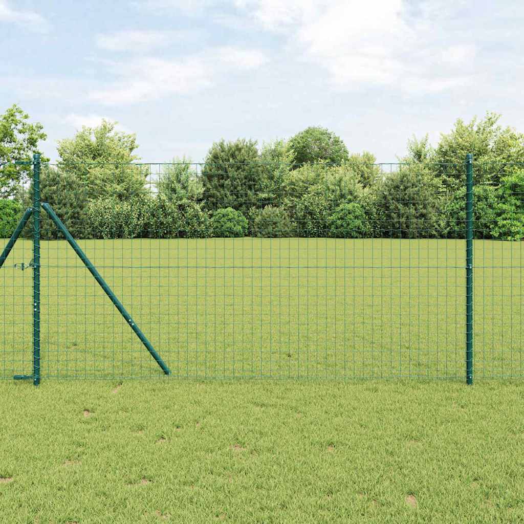 Słupek ogrodzeniowy. 7 pcs Zielony Stal vidaXL