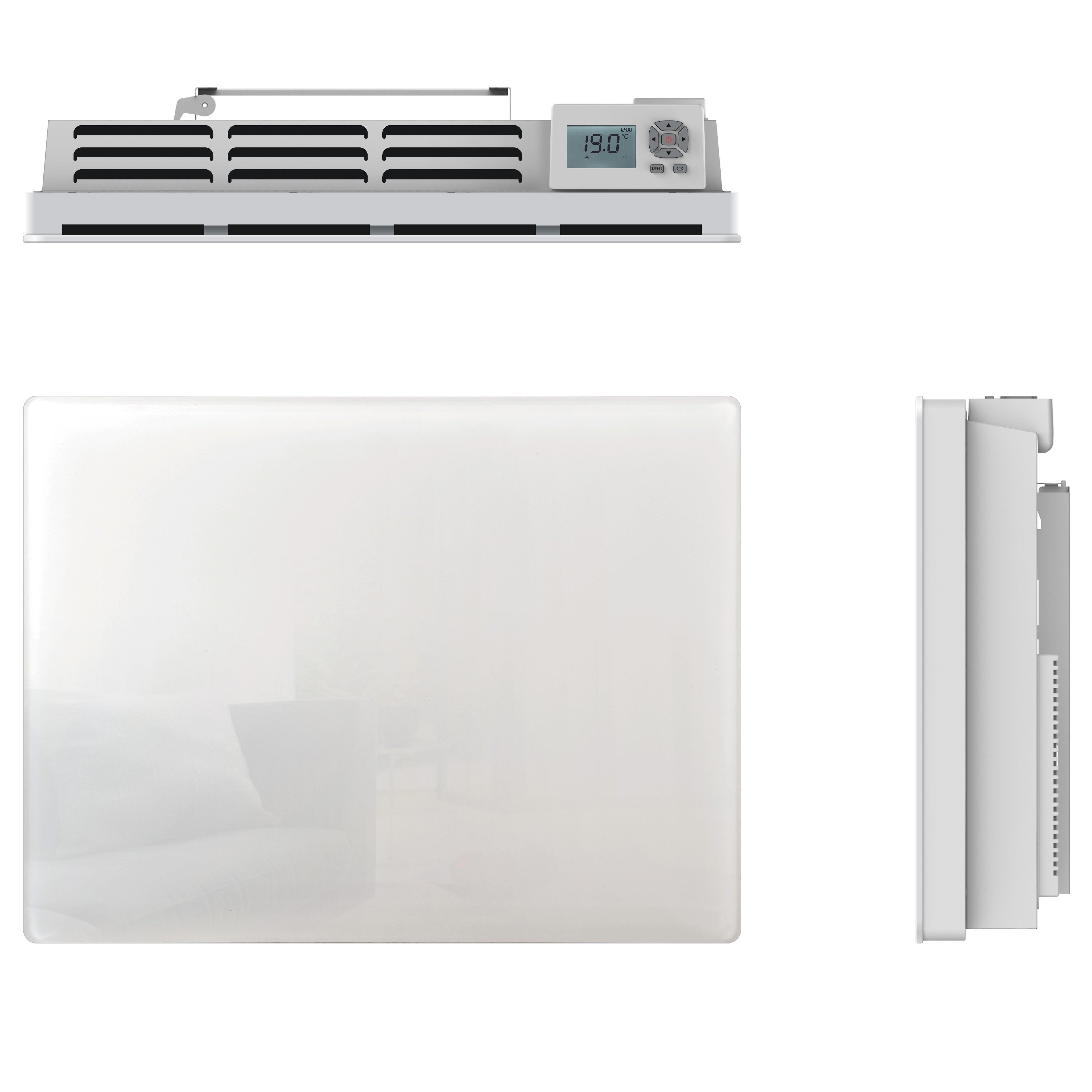 Radiateur électrique verre céramique GLASS Blanc Céramique 1500W - 7