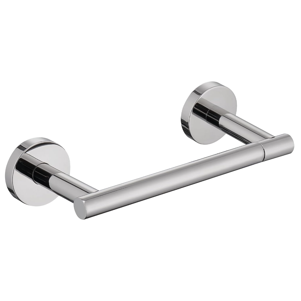 Dwukolumnowy, obrotowy uchwyt na papier toaletowy ze stali nierdzewnej, montowany na ścianie, błyszczący srebrny