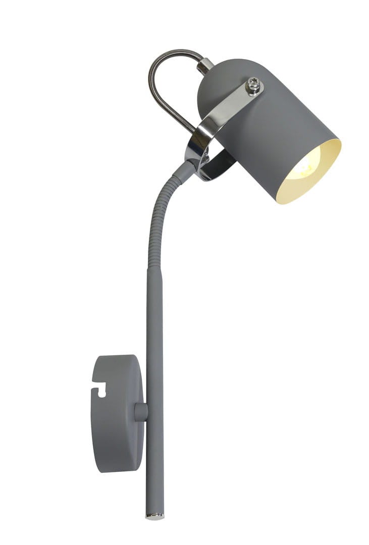 Kinkiet ścienny Gray szaro-chromowany 1xE14x40W wym: 39 x 19 cm metal IP20 Candellux