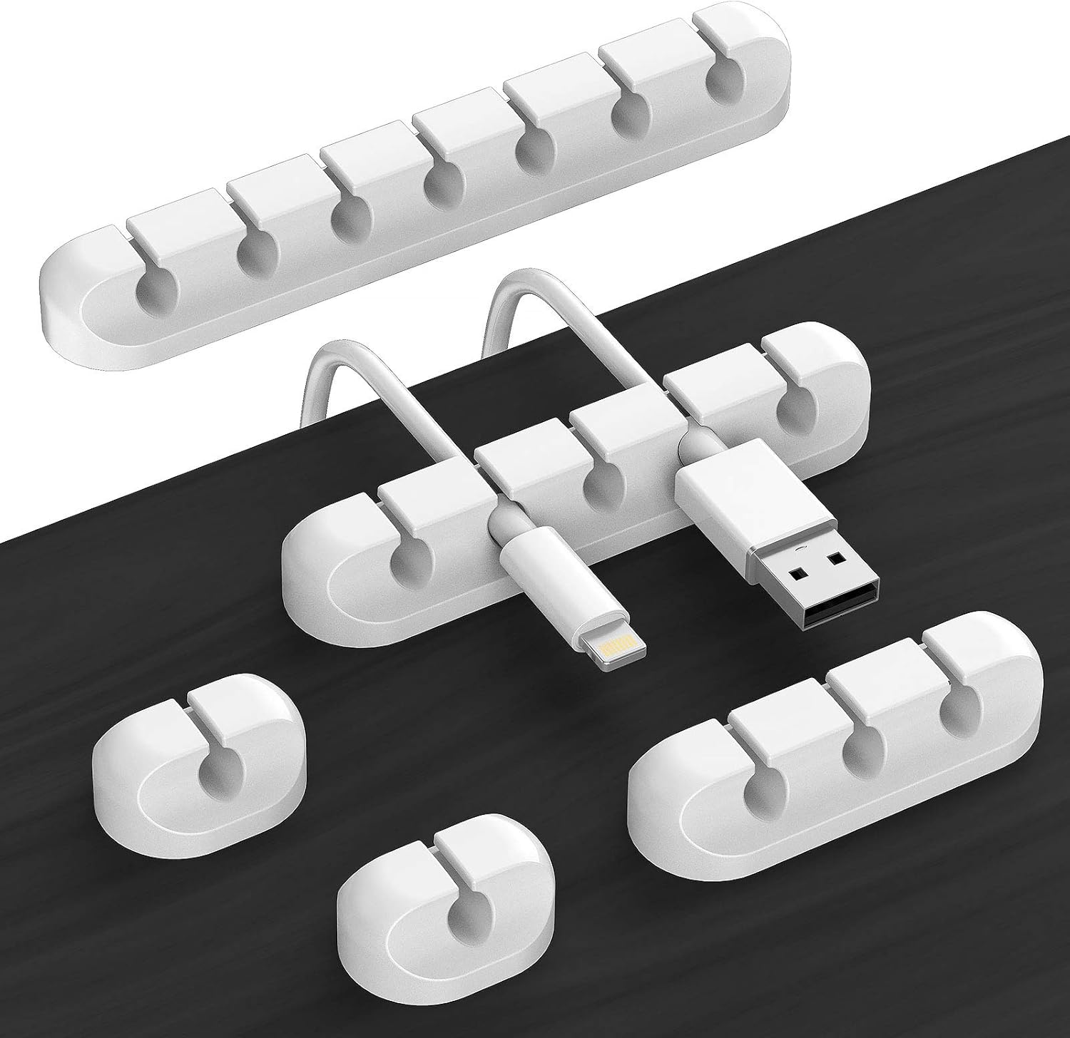 Attache Cable Adhesif Organisateur De Cable Clips Cables 100Pcs Cable Management Bureau Clip Cable Adhesif Cable(Blanc) | Leroy Merlin