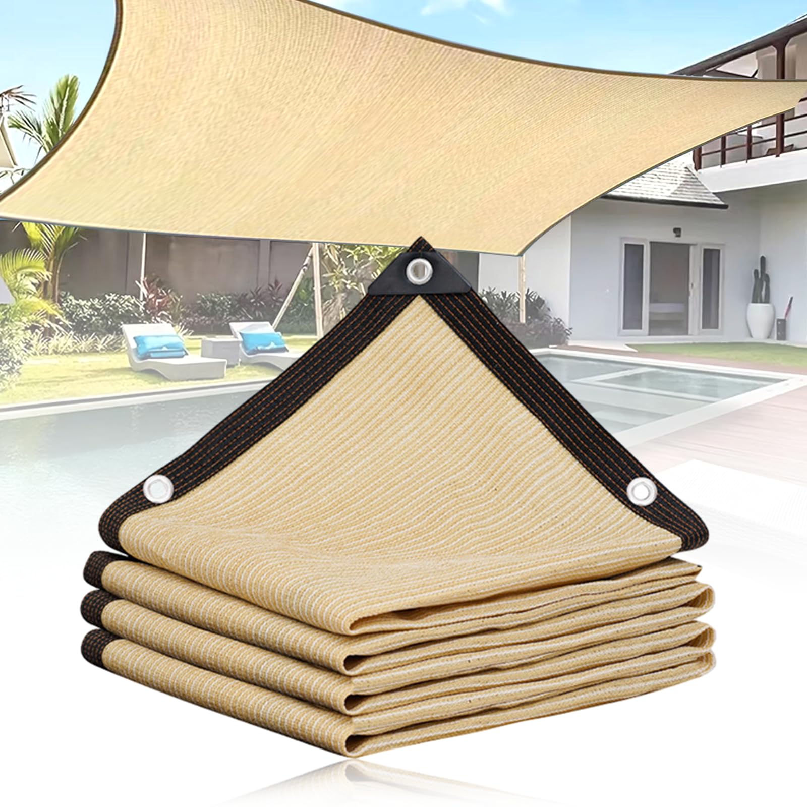 Voile D'ombrage Rectangulaire, Résistant Et Respirant Pour Jardin Terrasse Camping Fête Piscine