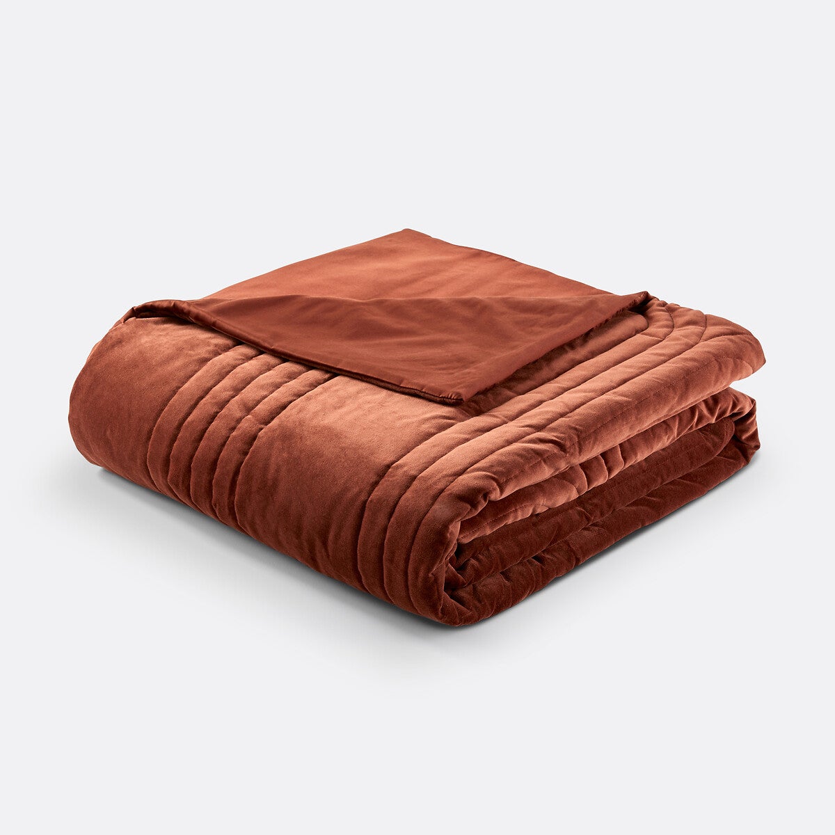 Couvre lit boutis matelassé velours coton Honorine - Terracotta - 230 x 250 cm - 6