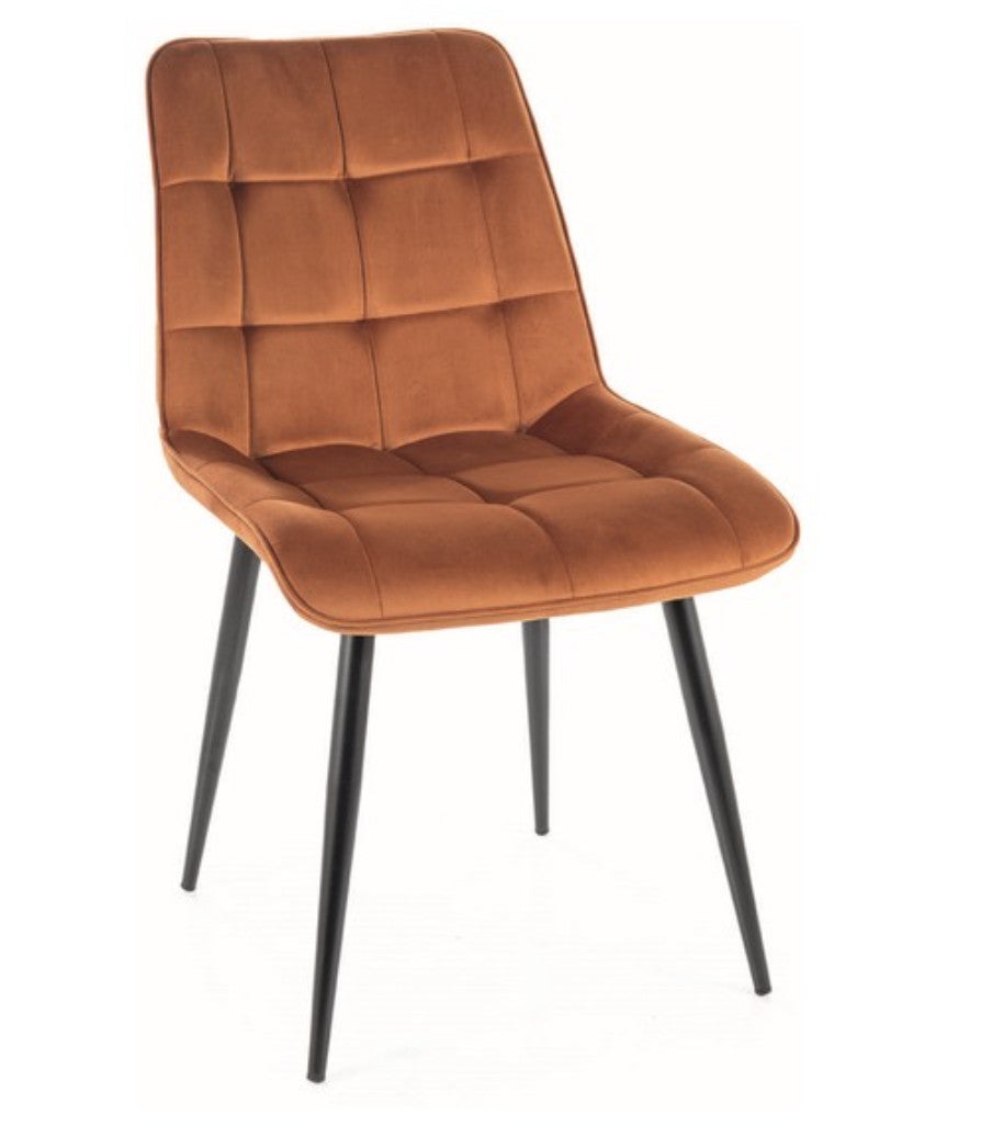 Krzesło tapicerowane CHIC VELVET cynamonowe
