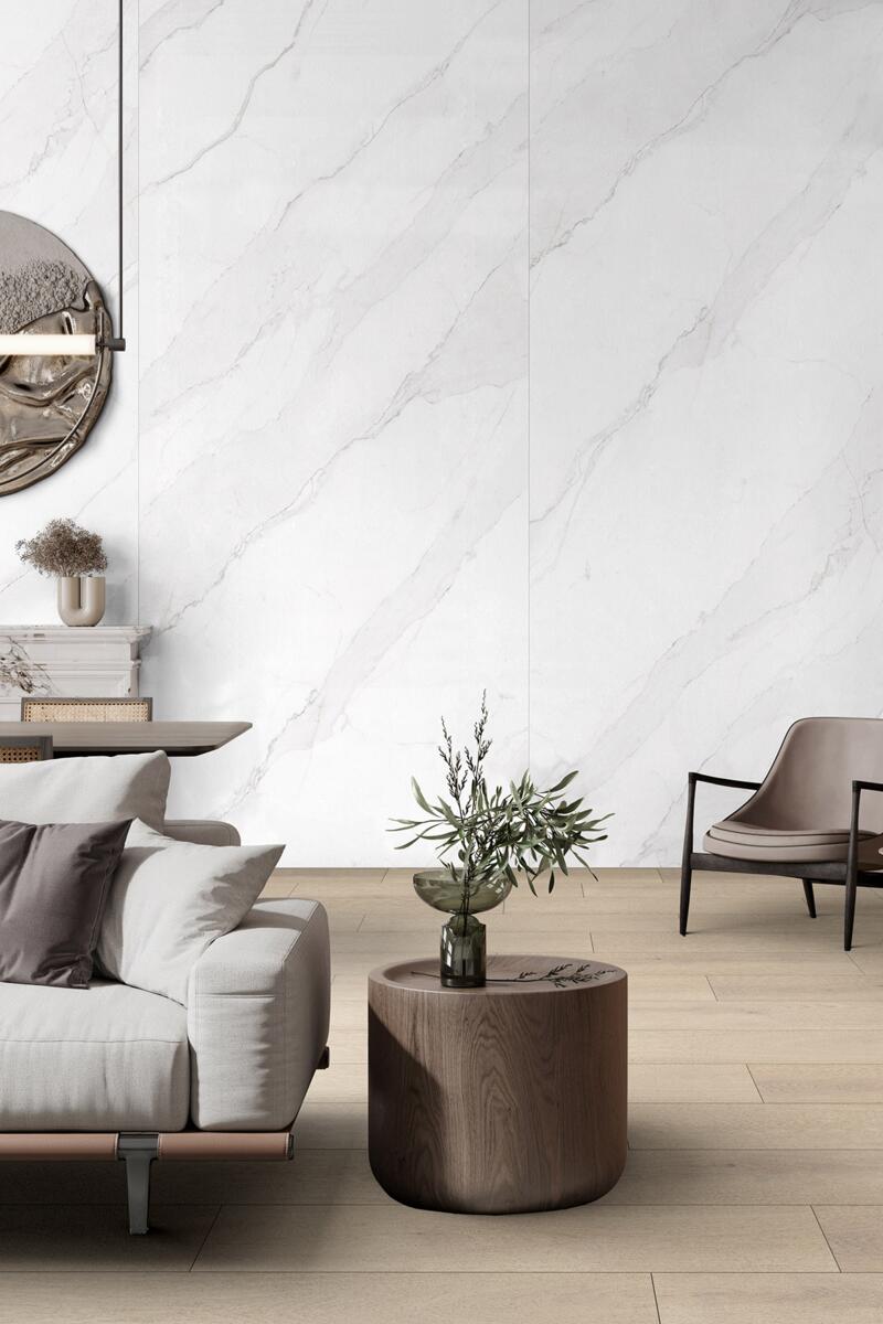 KOLM Blat łazienkowy HPL z otworami do szafki 80cm 80,5×40cm Calacatta K551SU