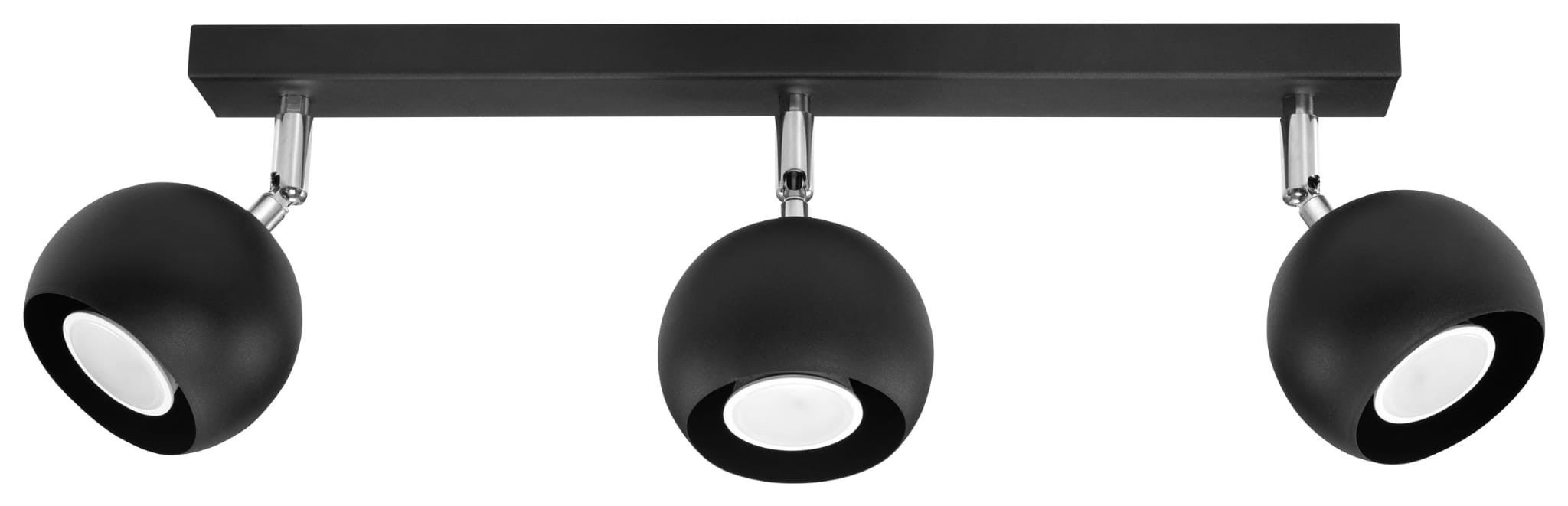 Reflektor sufitowy spot natynkowy Oculare listwa czarny-chromowany 3xGU10x40W wym: 45 x 45 cm metal Sollux Lighting