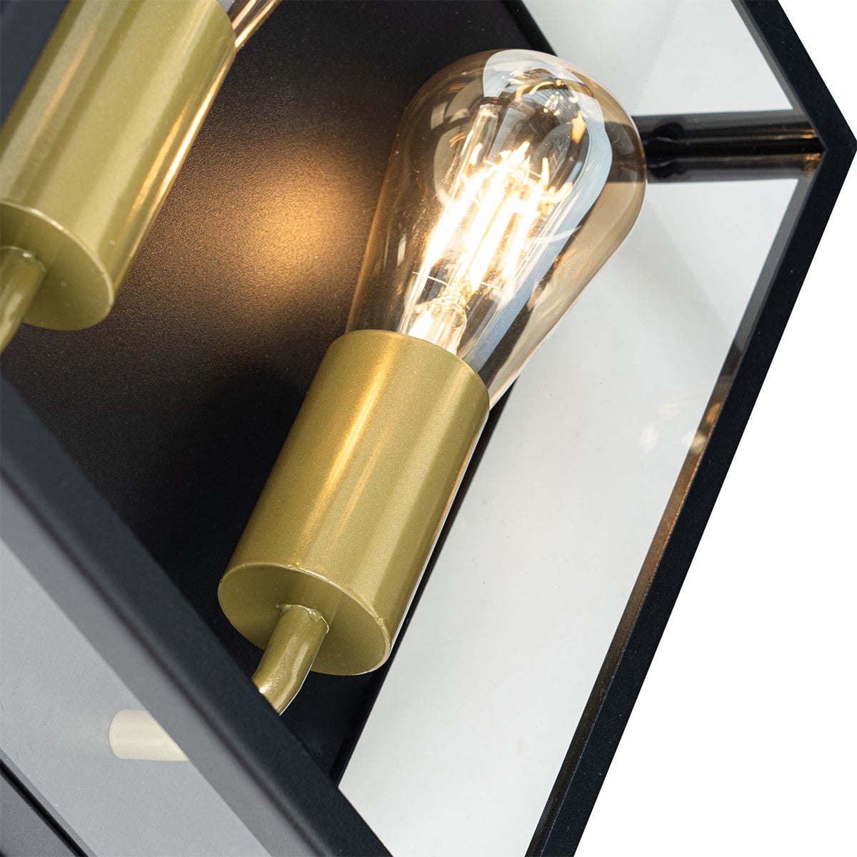 Qazqa industriel applique murale extérieure, lampe murale pour jardin - Rotterdam - laiton, max. 60w, e27, 28cm, IP23, carré, à - 5
