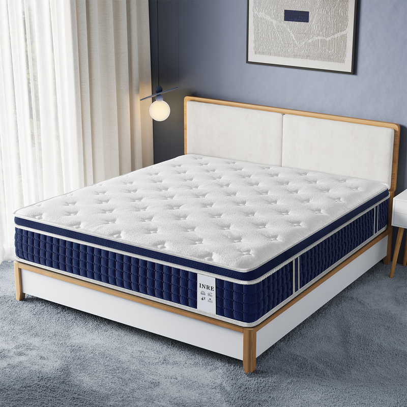 Matelas 140x190 cm – INRE - 30cm hybride – Ressorts indépendants – 7 zones – Fermeté moyenne - 5