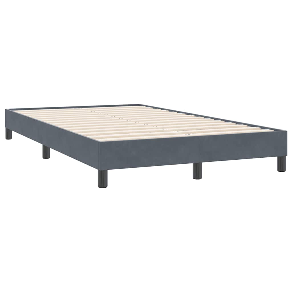 Cadre de lit sans matelas gris foncé 120 x 220 cm velours - 2