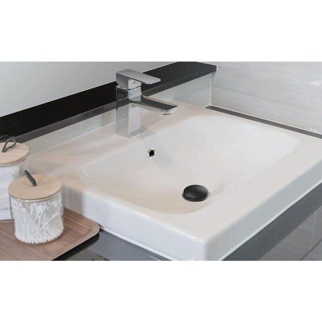 AuraLum Bonde de Lavabo Bonde Pop-up avec Trop-plein Automatique Universelle Noir Vasque Baignoire Salle de Bain - 2