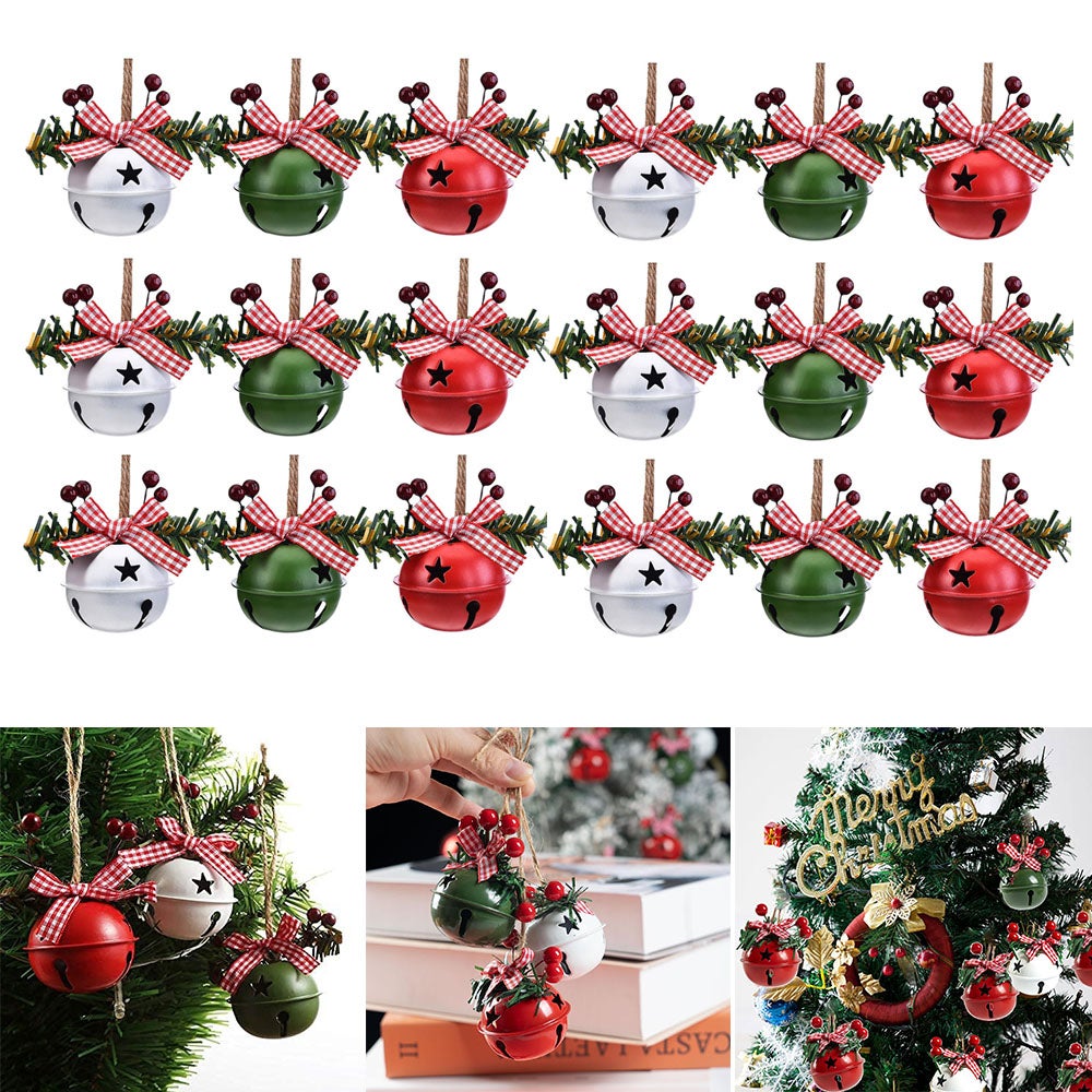 Grand Plat Vintage Blanc - Décor De Noël : Cloche, Ruban Et Nœuds - 47,5 X 34 Cm