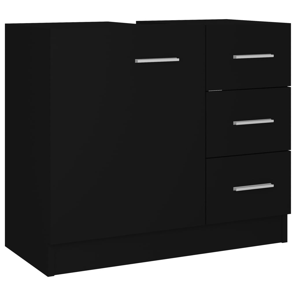 Maison Exclusive - Mobile Sottolavabo Nero 63x30x54 cm in Legno Multistrato - 2