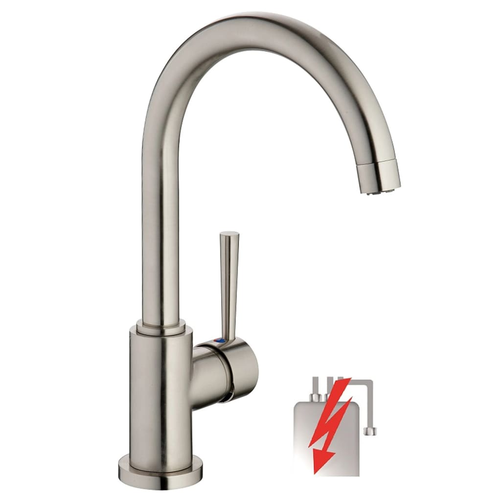 SCHOCK Grifo De Cocina SC-510 Asphalt – Grifo De Baja Presión CRISTADUR Con Caño Fijo Y Conexiones Estándar