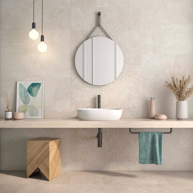 Carrelage mur Ancolie sable 25x70 cm - Réflex Boutique