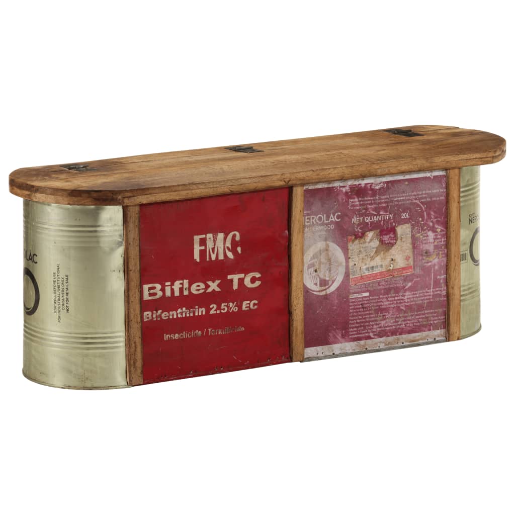 Vidaxl Banco Almacenaje/Aparador Madera Maciza Reciclada 120X30x40 Cm , Leroy Merlin