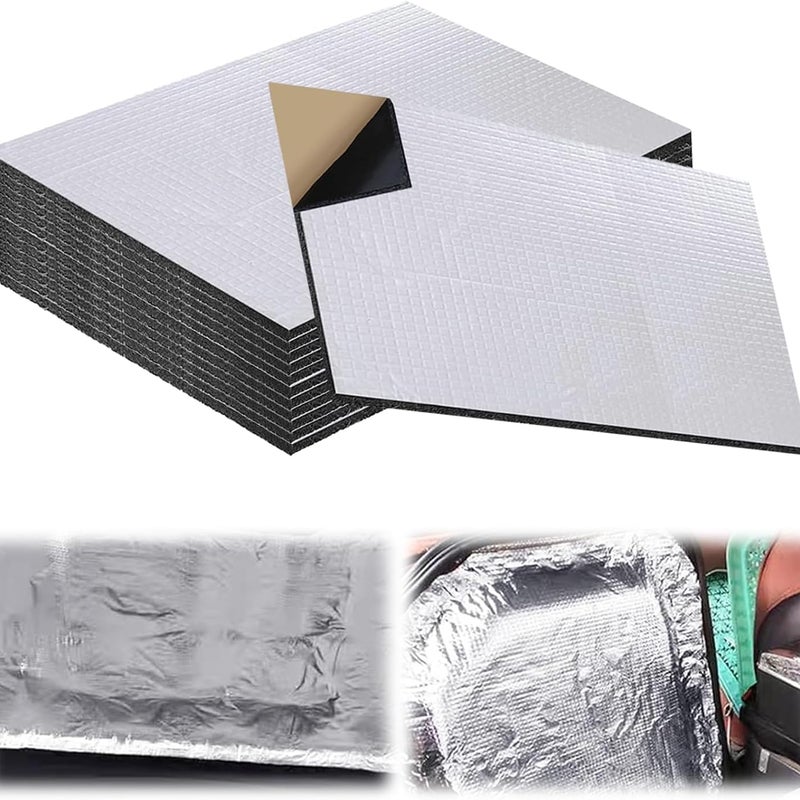 100 mat izolacyjnych akustycznych, 25 x 18 cm, 5 mm, samoprzylepne, do izolacji podłóg i utrzymywania ciepła