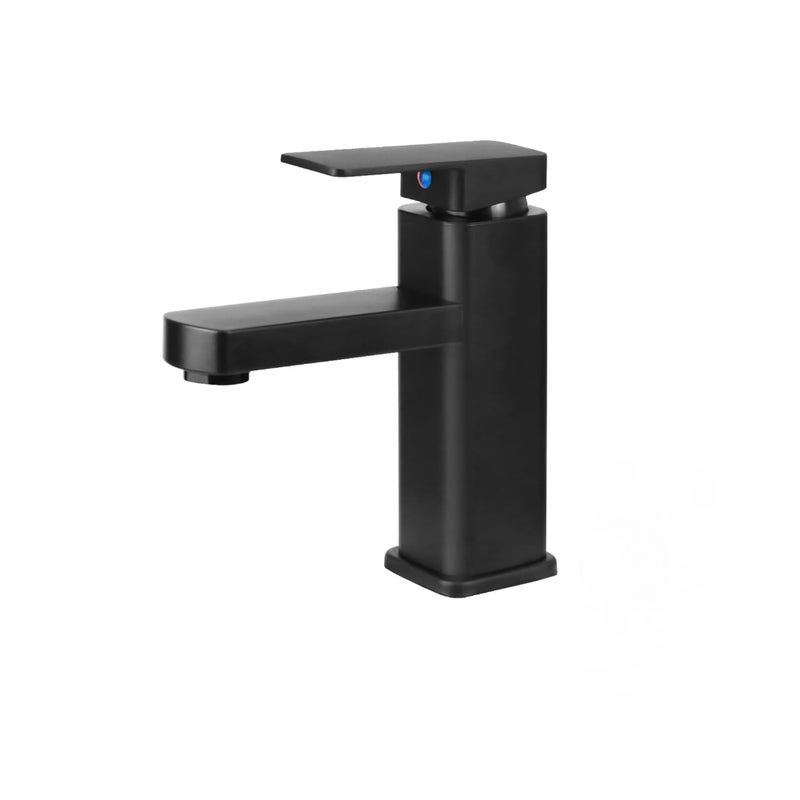 Bateria łazienkowa, bateria umywalkowa mieszaczowa, ciepła i zimna woda, odpowiednia do toalet i łazienek (czarna)