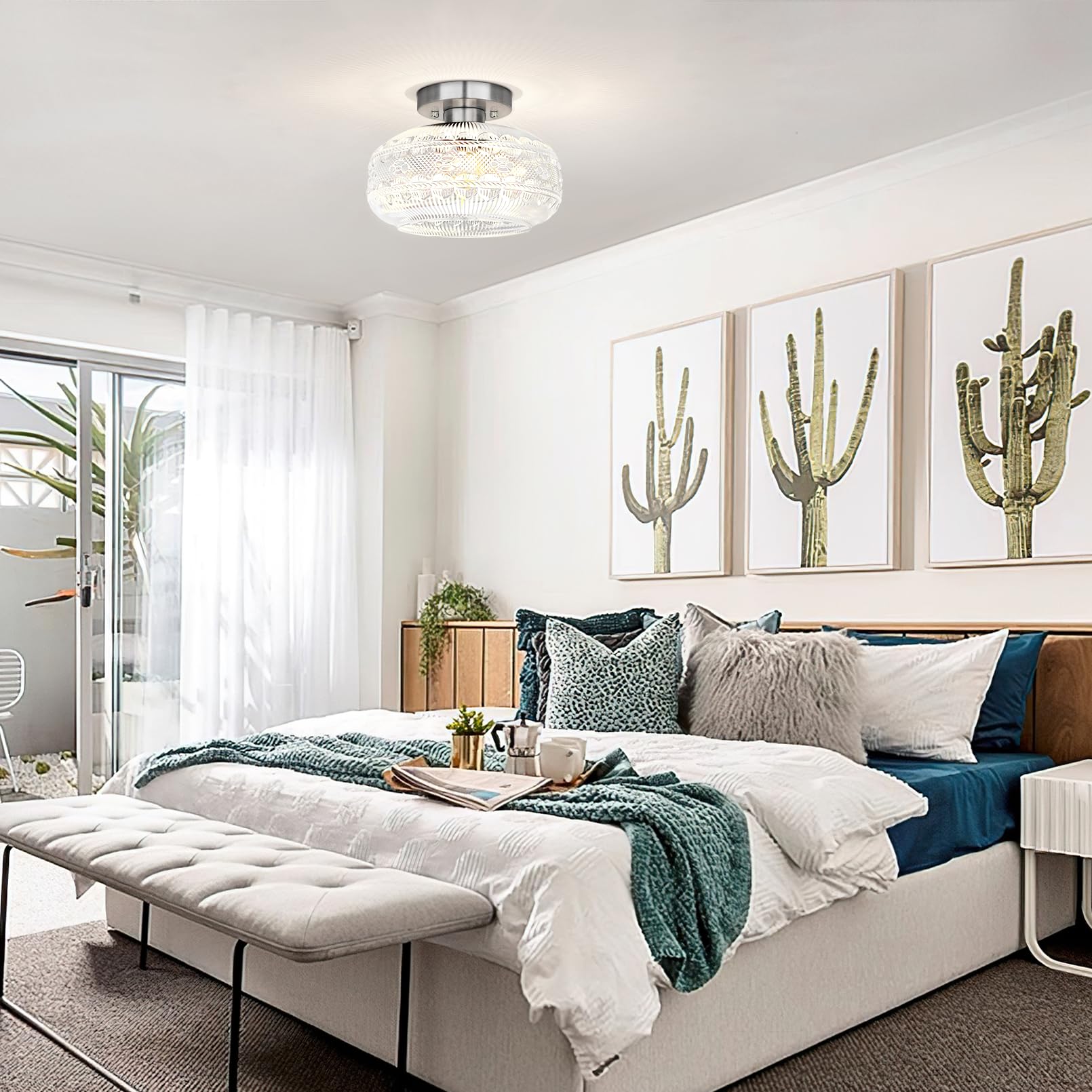 Plafoniera Vintage Semi-Incasso, Lampada Da Soffitto Industriale 3 - Foto 14