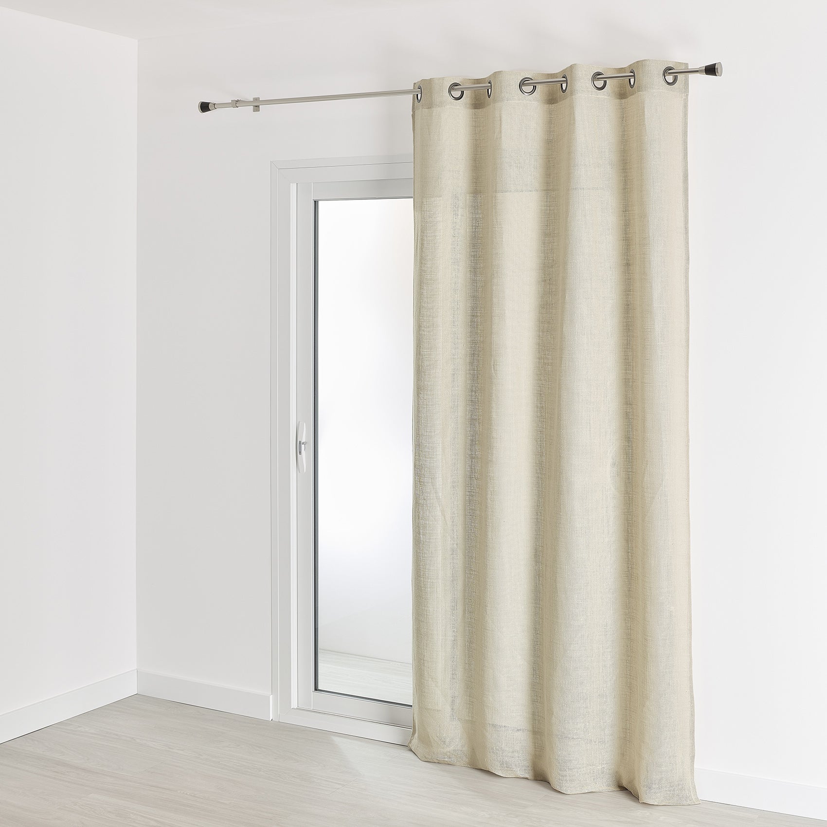 Voilage En étamine De Lin écru - 140 X 260 Cm - À Oeillets, Style Classique
