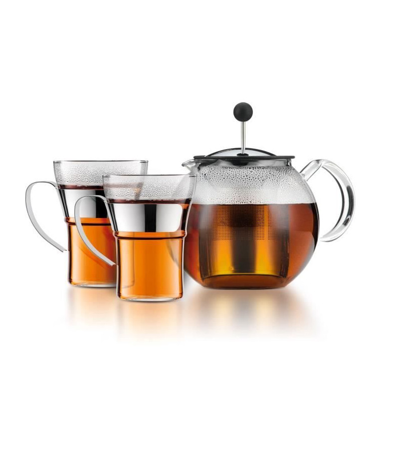 Bodum - 1844-01 - Assam - Theiere A Piston En Verre - Filtre Et Couvercle En