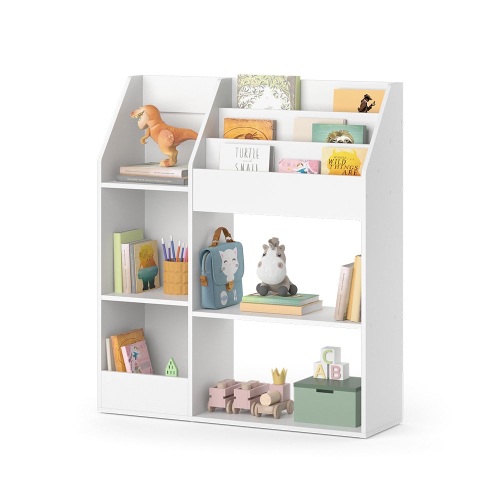 Bibliothèque Tetrix Blanche - 40x100x30 Cm, 4 Compartiments Et 3 étagères - Design Moderne Pour Salon Ou Bureau - 2