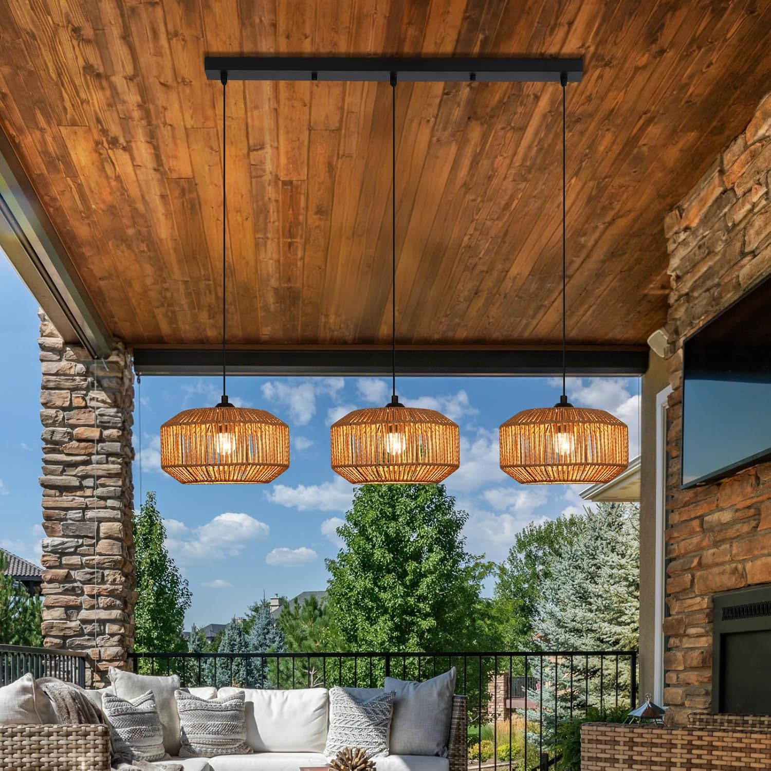 ZMH Suspension 3 Flamme Vintage E27 Décoration De Salle à Manger (ampoule Non Incluse) - 6