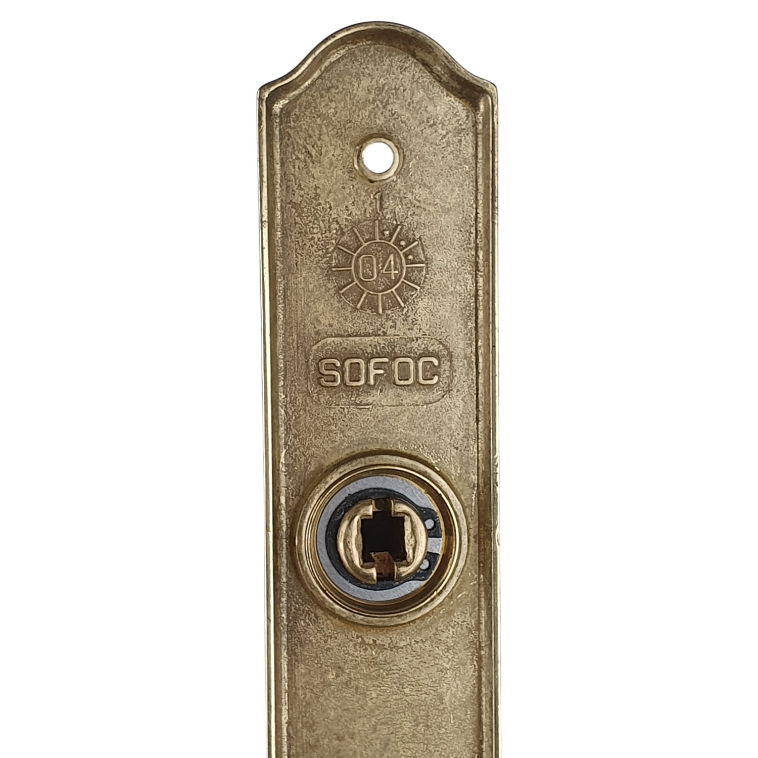 2 poignées de porte DURANCE Cylindre, Laiton poli entraxe 195 mm, entrée bureau garage - 6