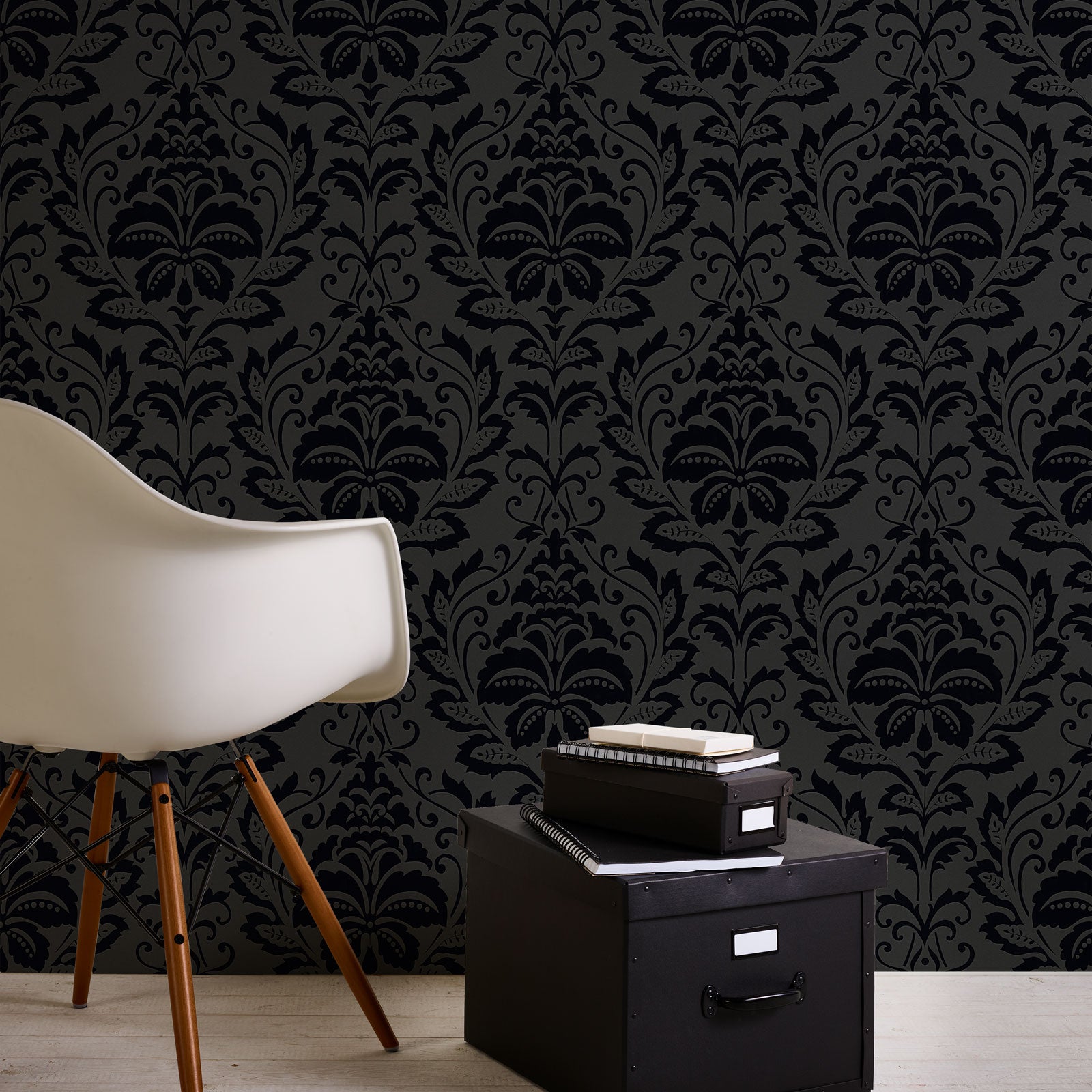 Papier peint baroque noir - 53 cm x 10.05 m - Livingwalls - 3
