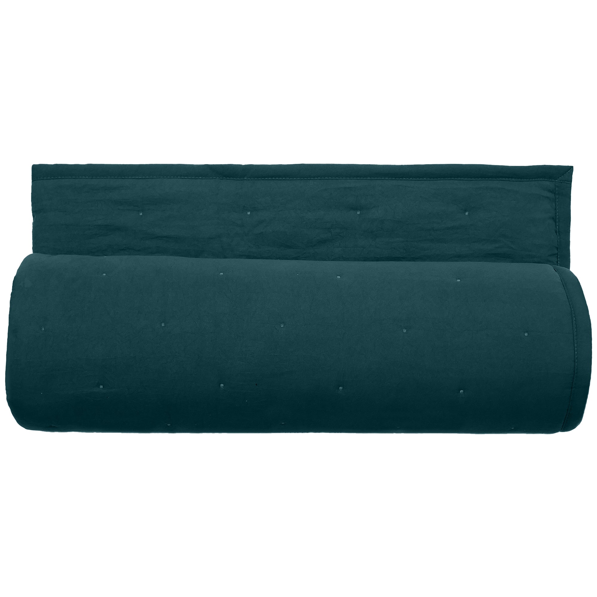 Couvre-lit 240x260 cm CELESTE velours piquage points brodés bleu Geai - 6