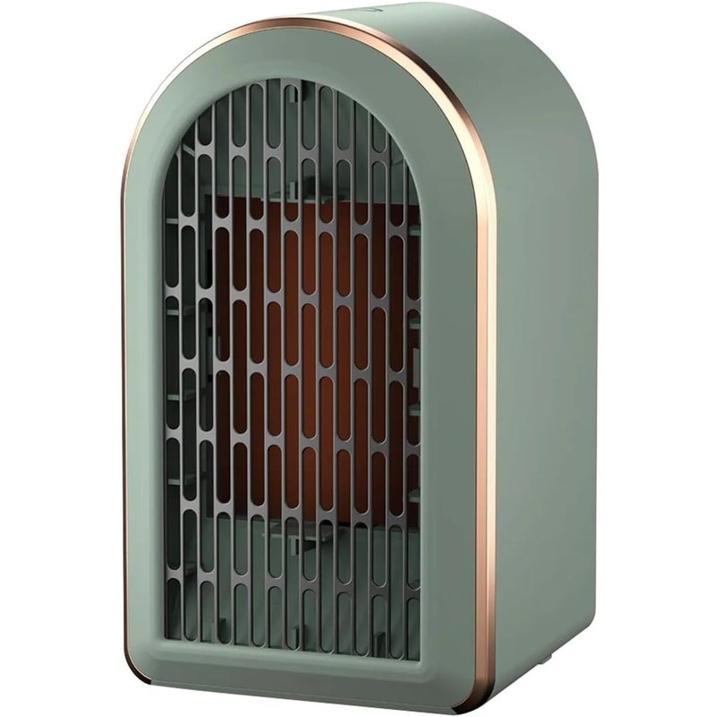 Przenośny grzejnik elektryczny 1200W PTC, dmuchawa ciepłego powietrza, ciche i energooszczędne urządzenie grzewcze do domu (Zielony, wtyczka)