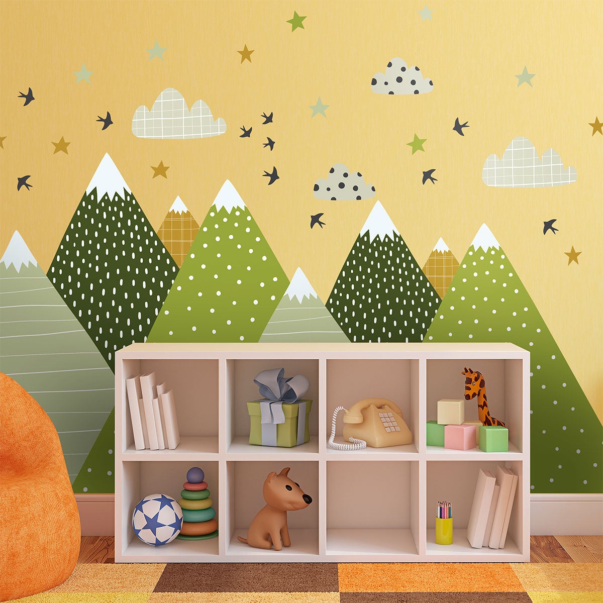 Vinilo niño escandinavo de montaña helka - adhesivo de pared - revestimiento sticker mural decorativo - 90x135cm - 3