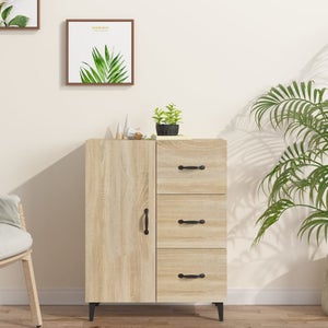 VidaXL Credenza Alta Rovere Sonoma 69,5x31x115 Cm | Mobile Con Ante E Gambe In Metallo In Legno Multistrato