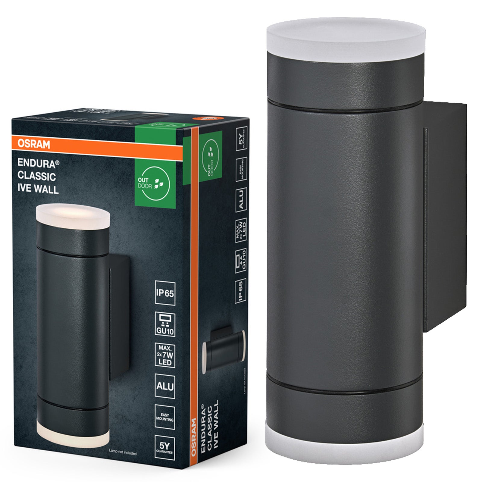 Kinkiet Ogrodowy Osram Lampa Elewacyjna Zewnętrzna GU10 Szary IP65 1 szt.