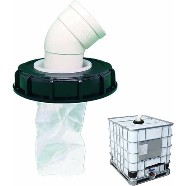 45°Filtre Cuve 1000L, avec Filtre en Nylon Lavable, pour Raccord Cuve 1000 litres, Filtre À Couvercle IBC Accessoires de Réservoir IBC 165 mm