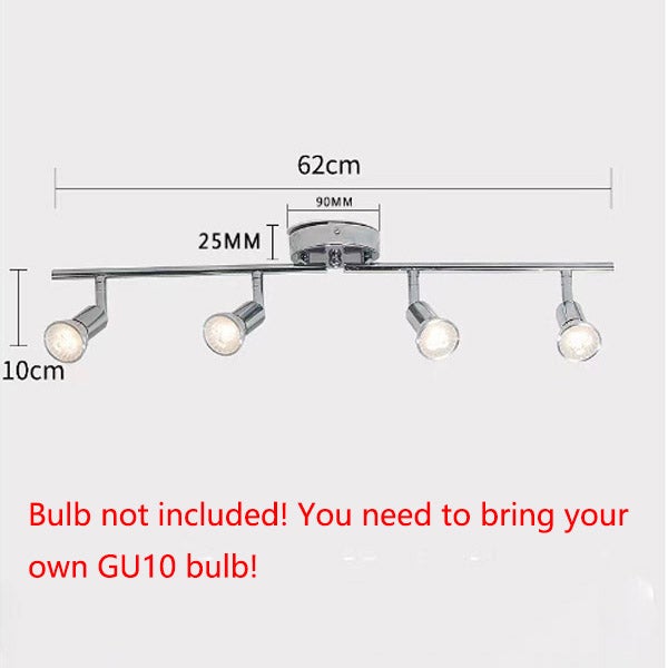 Spot de Plafond LED 4 Ampoules - Plafonnier Moderne Ampoule GU10 Spot Rotatif à 330° sans Ampoule - Noir - 2