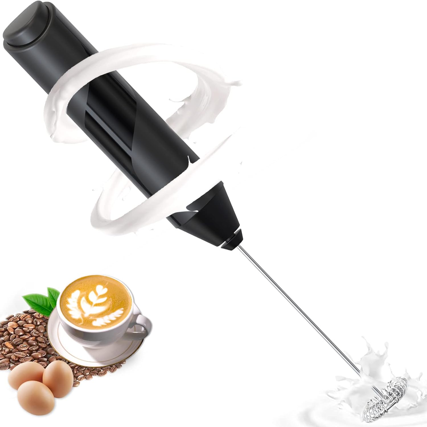 Montalatte Elettrico Portatile Senza Fili - Frullatore Mini Per Caffè E Schiuma