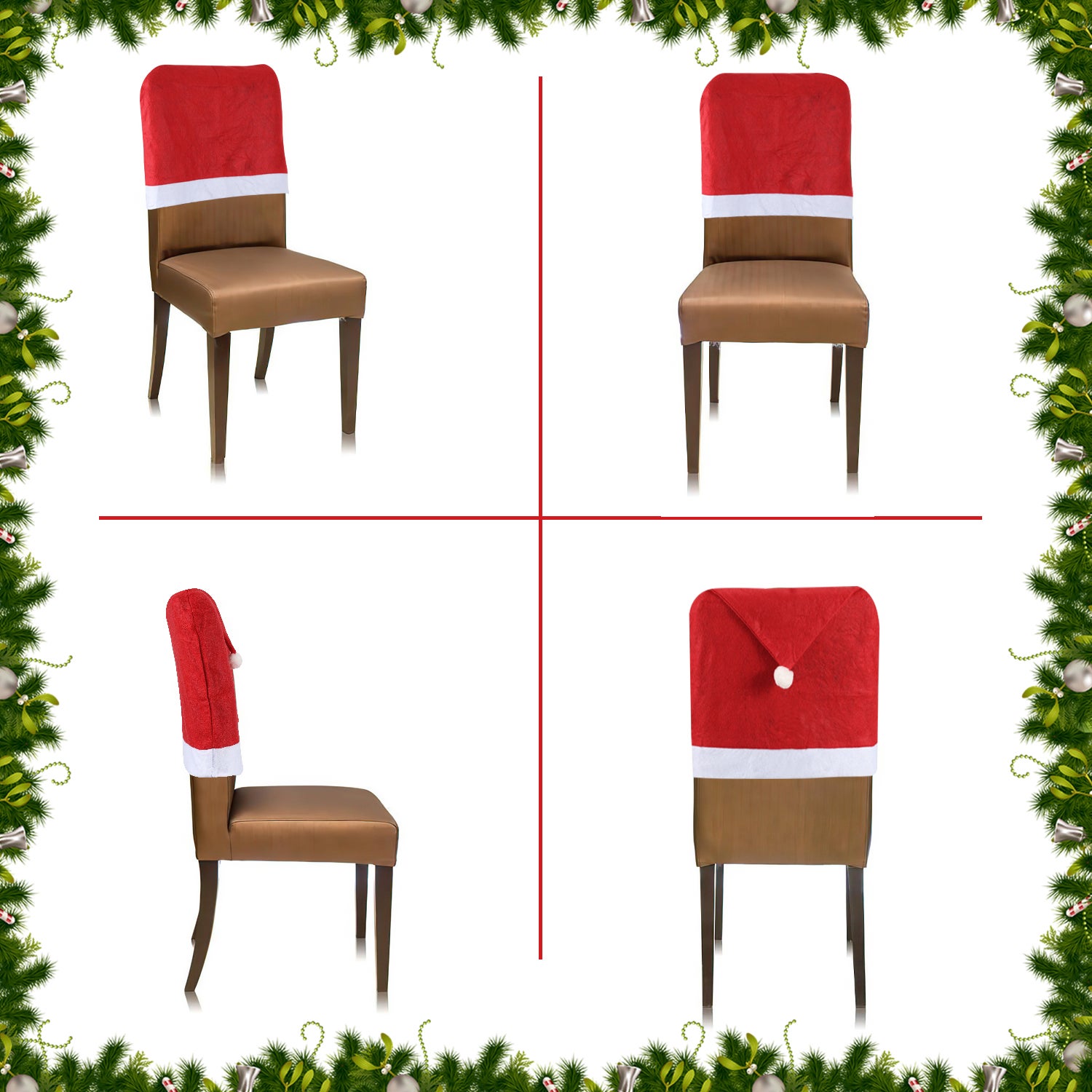 Copri sedia set di 6x coprisedia Copri sedia di Natale per la decorazione della festa Dner coprisedia - 4