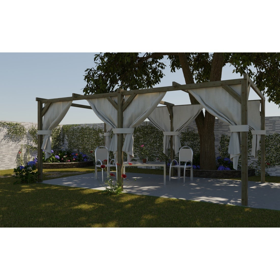 Carport, abri de voiture 3x5.1 m - 15.3 m2 - CAR1 - ALTANKA - 5