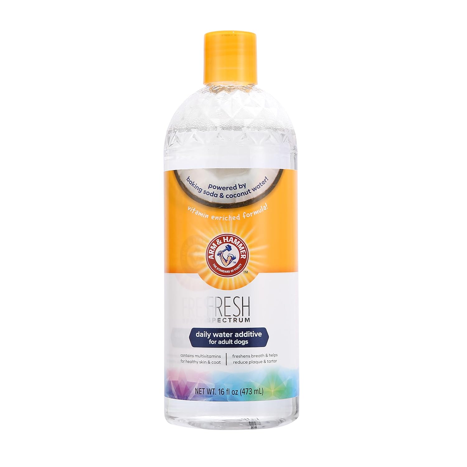 Versión en español — additif pour l’eau des chiens, fraîcheur noix de coco, arm & hammer - réduit la plaque dentaire et le tartre, aucun brossage requ