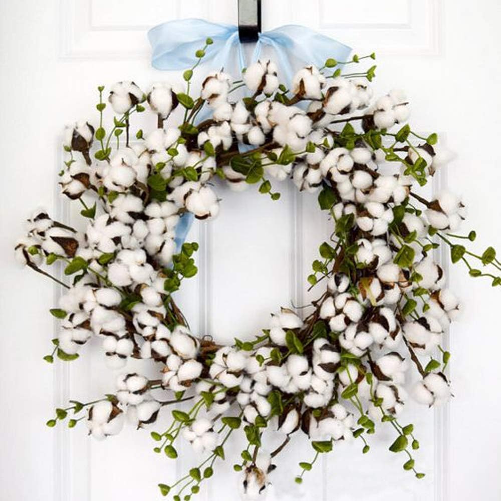 Tiges de coton séchées naturelles, bouquet décor ferme, arrangement floral DIY déco maison fête, lot de 20. - 4
