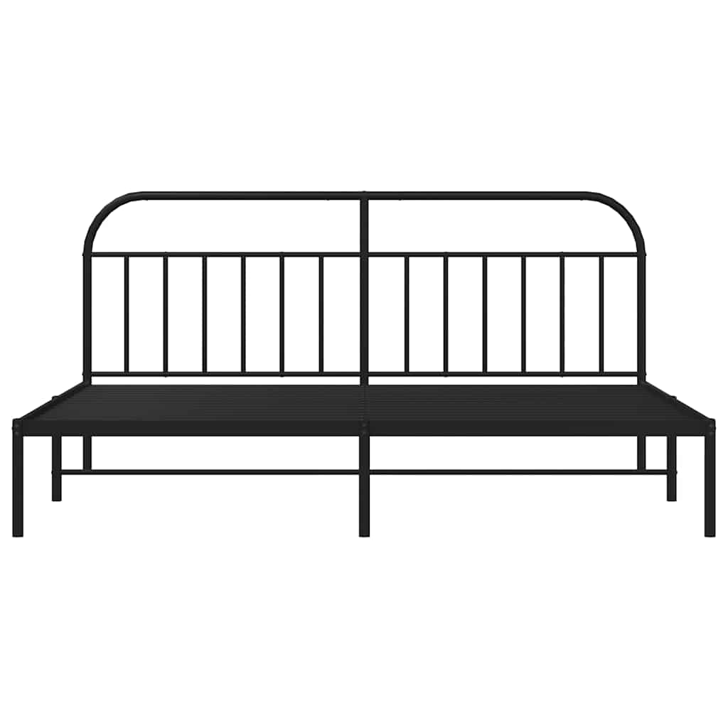 Estructura cama sin colchón con cabecero metal negro 193x203 cm vidaXL - 5
