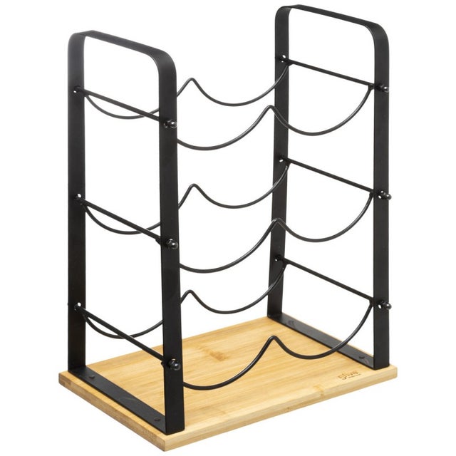 HOMCOM Étagère à Vin Rack 54 Bouteilles Métal Noir - 63L X 25l X 91H Cm