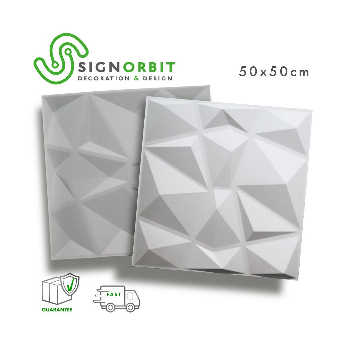 Pannelli 3D In Fibra Di Bambù 50x50cm - 12 Pezzi Per Pareti, Design Diamante, Impermeabili, Termoresistenti - Foto 8