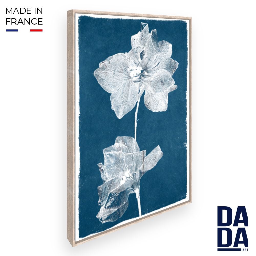 Tableau Déco Sur Toile 50x70cm - Fleurs De Lotus Bleues - Impression Artistique - Neuf