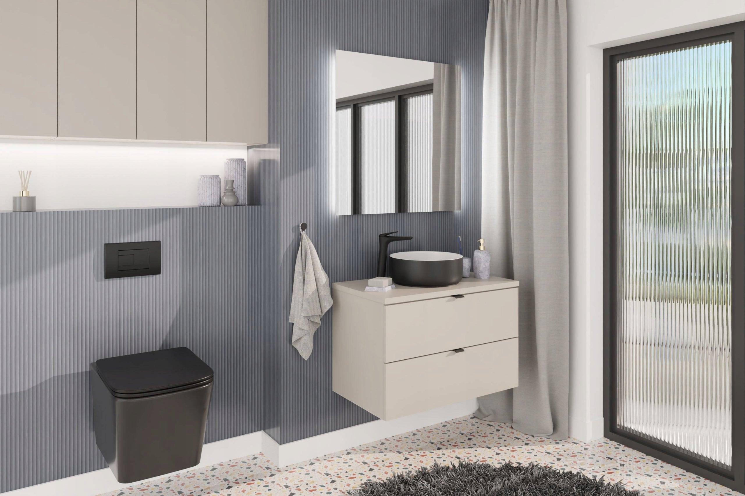 Blat łazienkowy 80 cm kaszmirowy mat laminowany nowoczesny - 4